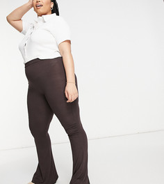 Расклешенные брюки шоколадного цвета Daisy Street Plus-Коричневый цвет