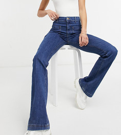 Синие расклешенные джинсы с карманами спереди River Island Tall-Голубой