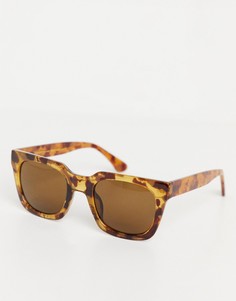 Солнцезащитные очки унисекс в квадратной светло-коричневой черепаховой оправе в стиле 70-х A.Kjaerbede Nancy-Коричневый цвет