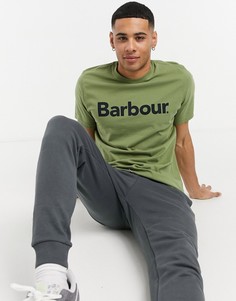 Футболка оливкового цвета с логотипом Barbour-Зеленый цвет