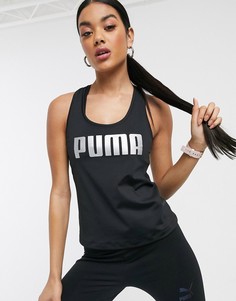 Черная майка с логотипом Puma-Черный цвет