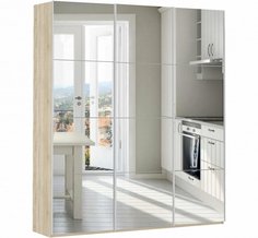 Шкаф-купе Прайм 3-х дверный с зеркальным фасадом Дуб сонома 2100 Bravo