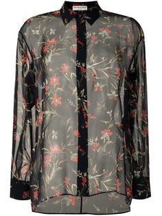Balenciaga Pre-Owned прозрачная рубашка с цветочным принтом