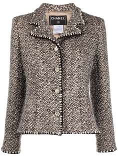 Chanel Pre-Owned однобортный твидовый жакет 2000-х годов