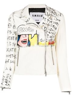 S.W.O.R.D 6.6.44 байкерская куртка с принтом Andy Warhol