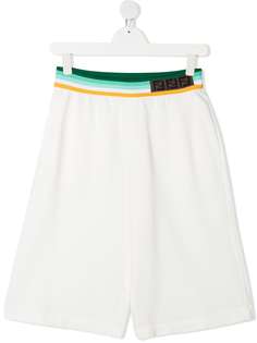 Fendi Kids шорты с логотипом на поясе