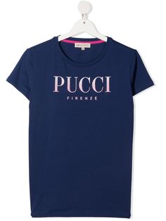 Emilio Pucci Junior футболка с логотипом и блестками