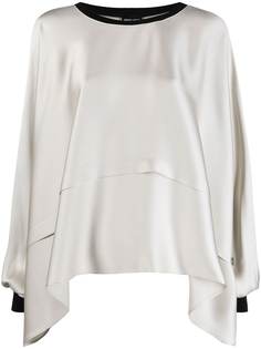 Giorgio Armani драпированная блузка с объемными рукавами