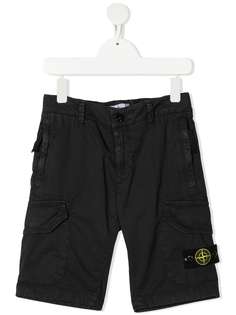 Stone Island Junior шорты с нашивкой-логотипом