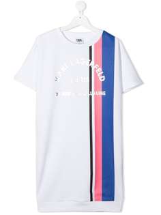 Karl Lagerfeld Kids платье-футболка с контрастными полосками