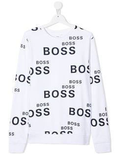 BOSS Kidswear толстовка с круглым вырезом и логотипом