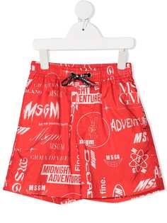 MSGM Kids плавки-шорты с графичным принтом