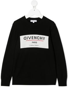 Givenchy Kids джемпер с круглым вырезом и жаккардовым логотипом