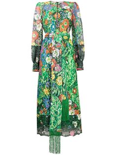 Gucci платье-рубашка с цветочной вышивкой
