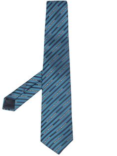 Emporio Armani галстук в диагональную полоску с логотипом