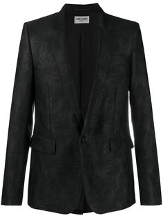 Saint Laurent жаккардовый пиджак с цветочным узором
