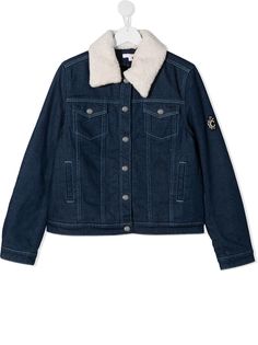 Chloé Kids джинсовая куртка с воротником из шерпы