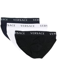 Versace комплект из трех трусов-брифов с логотипом