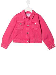 Msgm Kids джинсовая куртка с вышитым логотипом