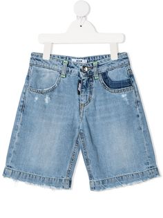 MSGM Kids джинсовые шорты с эффектом потертости