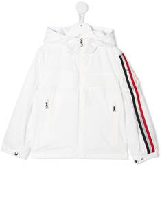 Moncler Enfant куртка с логотипом и контрастными полосками