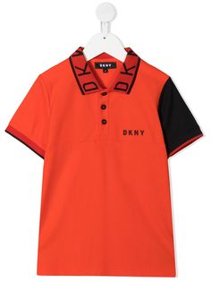 Dkny Kids рубашка поло с вышитым логотипом