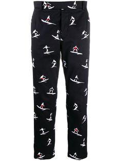 Thom Browne твиловые брюки чинос Surfers с вышивкой