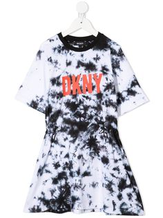 Dkny Kids платье-футболка с принтом тай-дай и логотипом