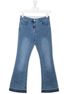 Stella McCartney Kids расклешенные джинсы с нашивкой