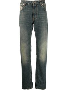 ETRO джинсы с эффектом потертости и нашивкой