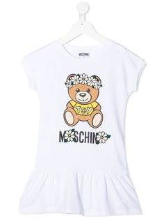 Moschino Kids платье-футболка с принтом Teddy Bear