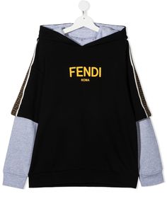 Fendi Kids многослойное худи с логотипом