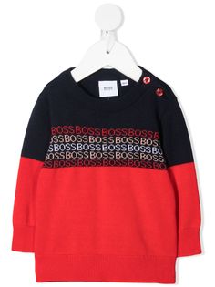 BOSS Kidswear джемпер в двух тонах с логотипом