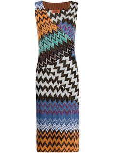 Missoni трикотажное платье миди с узором зигзаг