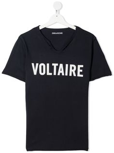 Zadig & Voltaire Kids футболка с воротником-хомутом и логотипом