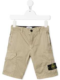 Stone Island Junior шорты-бермуды с нашивкой-логотипом