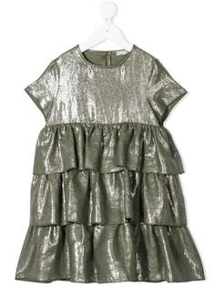 Il Gufo платье с эффектом металлик и оборками