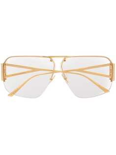Bottega Veneta Eyewear солнцезащитные очки-авиаторы в массивной оправе