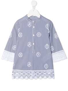 Ermanno Scervino Junior полосатая блузка с английской вышивкой
