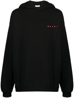 Marni худи оверсайз с цветочным принтом