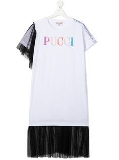 Emilio Pucci Junior многослойное платье-футболка с тюлем