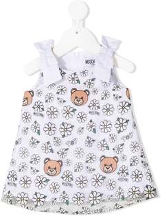 Moschino Kids короткое платье Teddy Bear с цветочным принтом