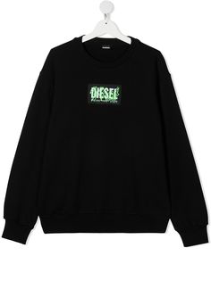 Diesel Kids толстовка с нашивкой-логотипом