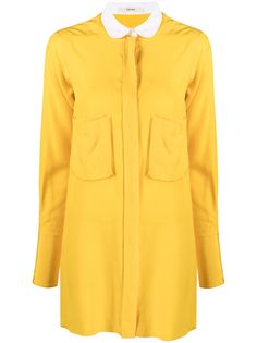 Céline Pre-Owned удлиненная рубашка pre-owned с воротником Питер Пэн