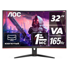 Монитор игровой AOC Gaming C32G2AE/BK 31.5" черный/красный