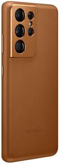 Клип-кейс Samsung Leather для Galaxy S21 Ultra (коричневый)