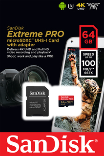 Карта памяти SanDisk Extreme Pro microSDHC 64GB 10 Class