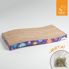 Когтеточка из картона с кошачьей мятой Пушистое счастье