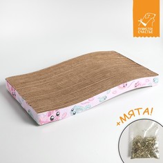 Когтеточка из картона с кошачьей мятой Пушистое счастье