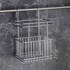 Подставка для кухонных принадлежностей на рейлинг доляна, 13×10,5×19,5 см, цвет хром